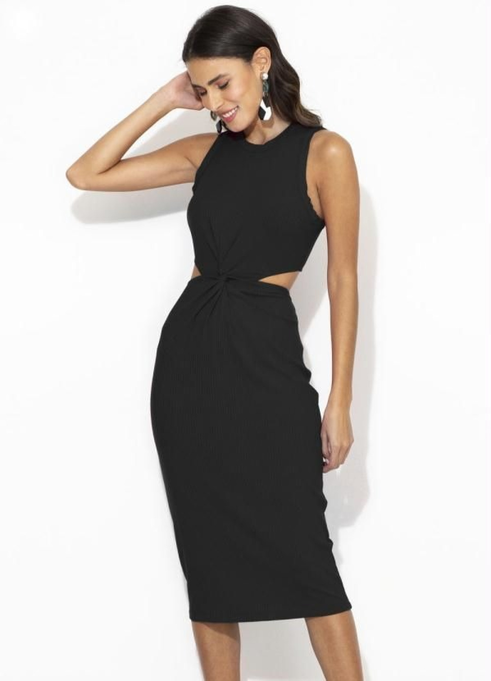 Vestido Midi Minimalista Preto