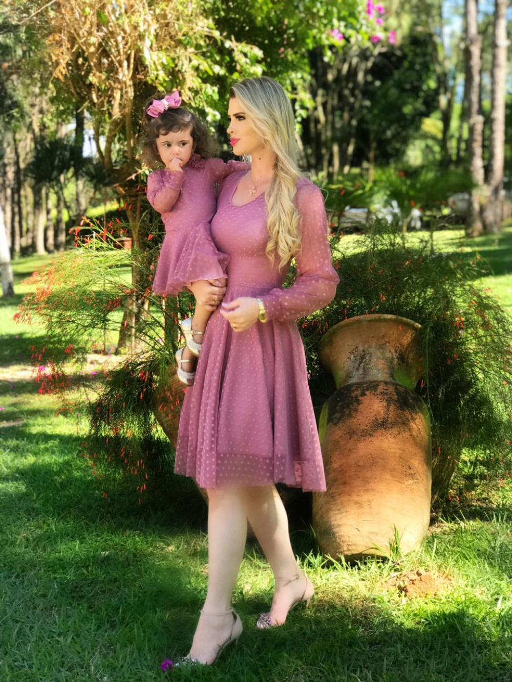 Rosa Vestido De Princesa Tal MÃ£e Tal Filha Vestido Evangélico