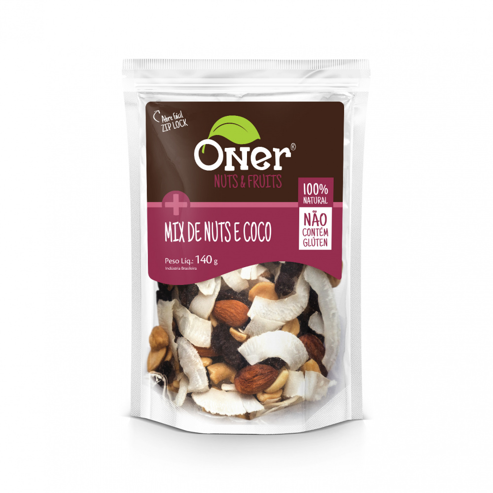 Mix Nuts e Coco 120 g - Oner Alimentos Saudáveis