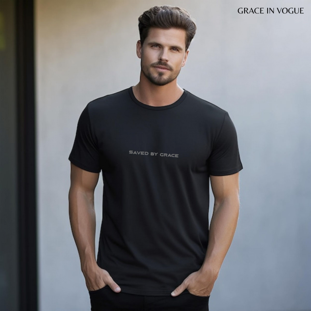 Camisete Saved by Grace Masculina Cristã - Grace in vogue