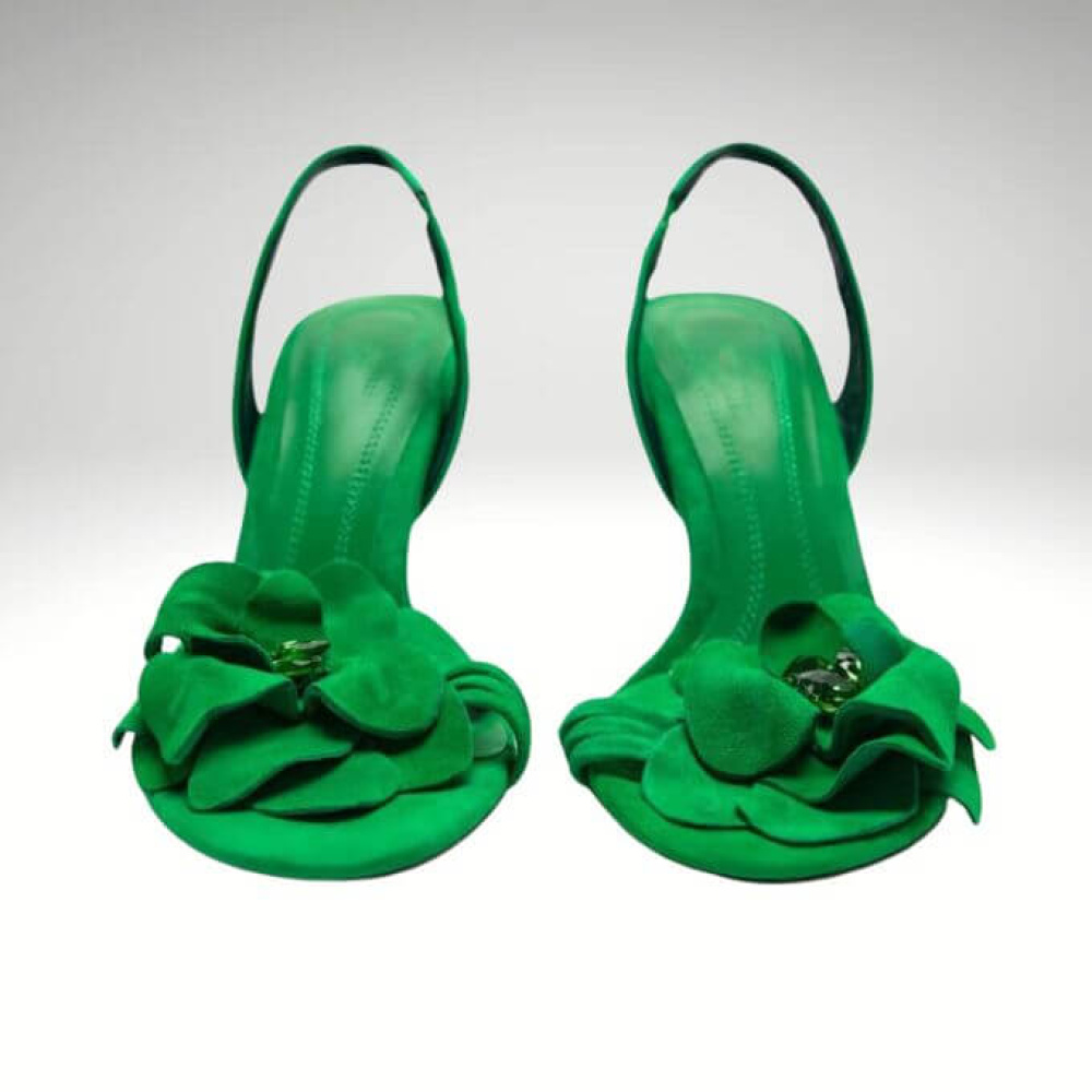 Sandália Salto Flôr Rosa Esmeralda