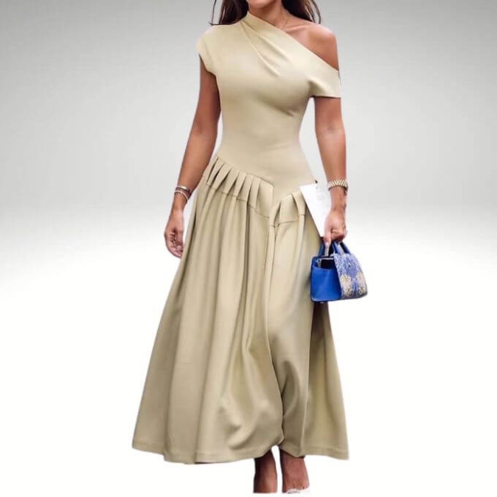 Vestido sexy longo de manga curta e  elegante