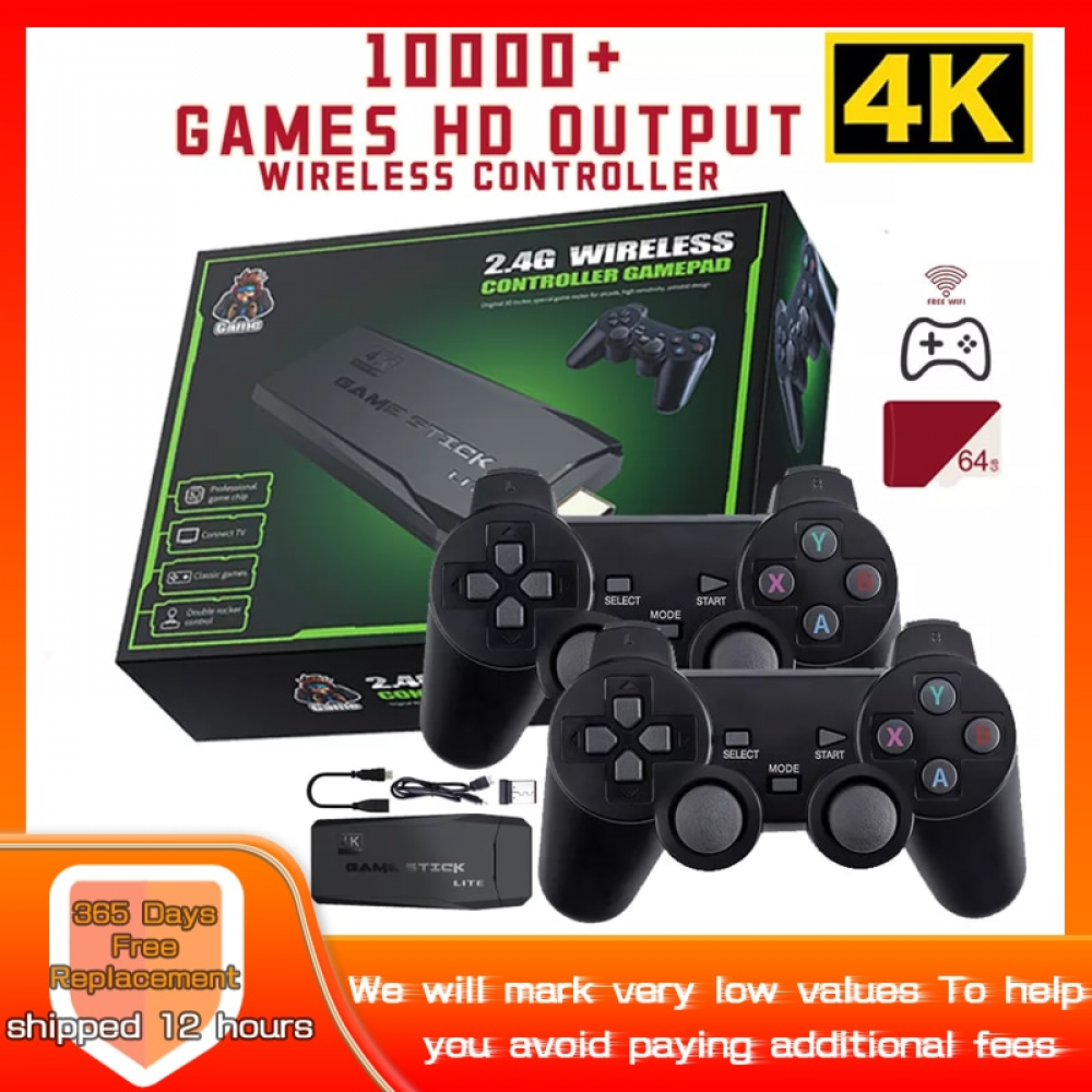 Vídeo Game Retrô Game Stick 4k C/ 2 Controles sem Fio e 10.000 Jogos Grátis, Console de Videogame Miniman Nunca Usado 90652195