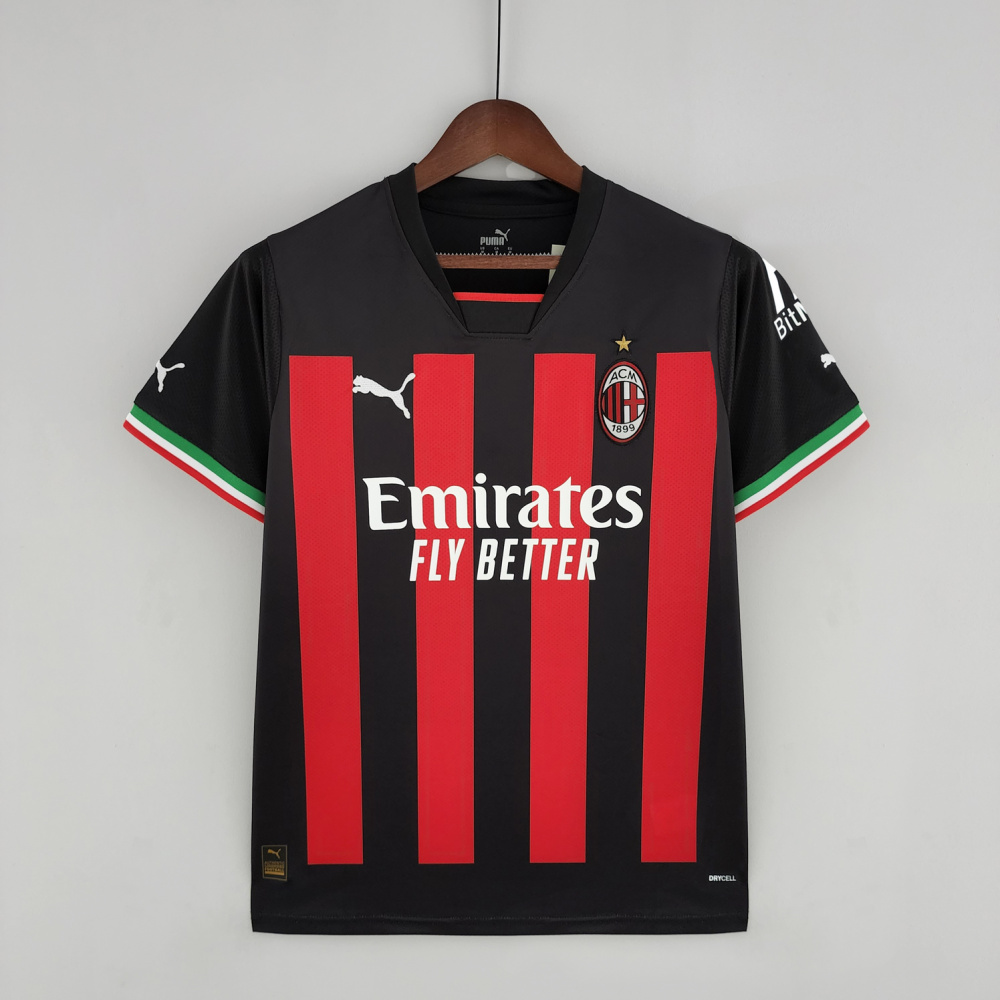 Camisa Milan l 22/23 Torcedor Puma Masculina - Vermelha+Preta - ID Sports