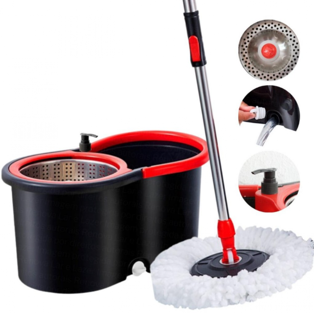 Mop Giratório Com Cesto Em Inox - Imperyuss
