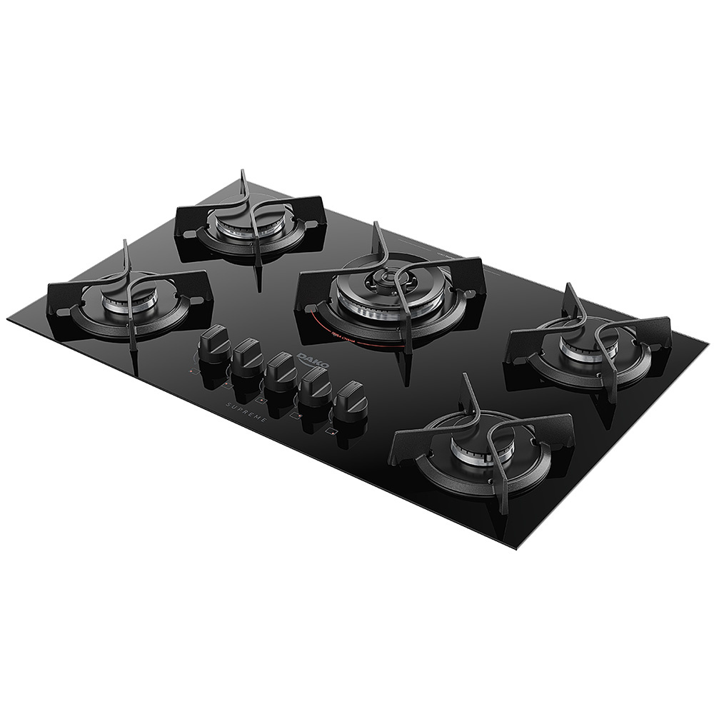 Cooktop Dako Supreme 5 Bocas Superautomático Mesa de Vidro Mega Chama