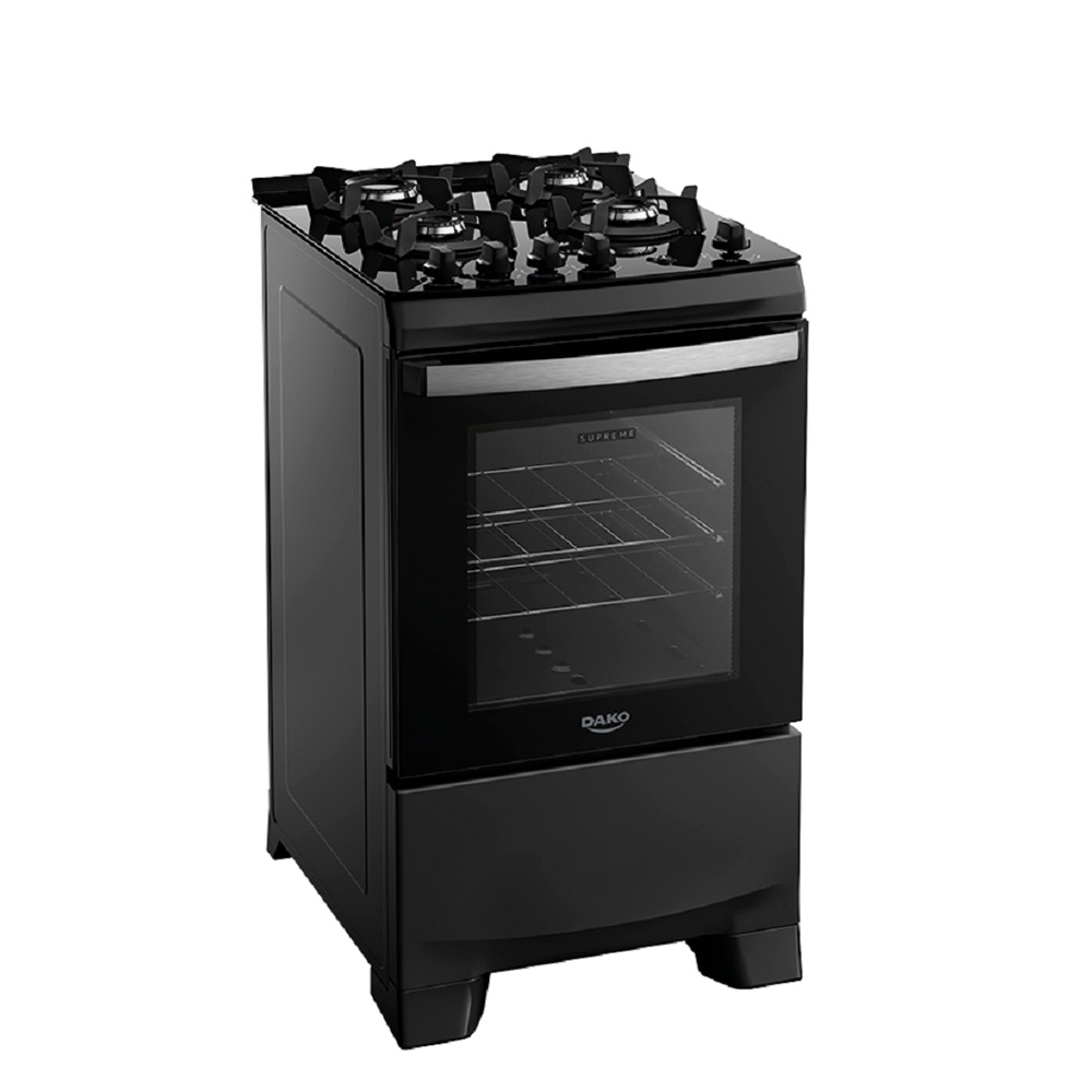 Fogão Dako Supreme Glass 4 Bocas Automático Mesa de Vidro