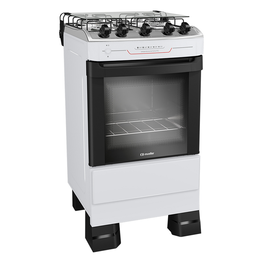 Fogão Mueller MFI4BF 4 Bocas Automático Mesa Inox Forno Total Clean