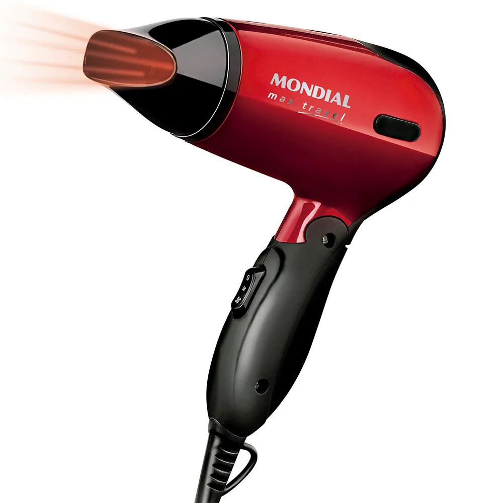 Secador de Cabelo Mondial Max Travel SC-10 Cabo Dobrável 1200W