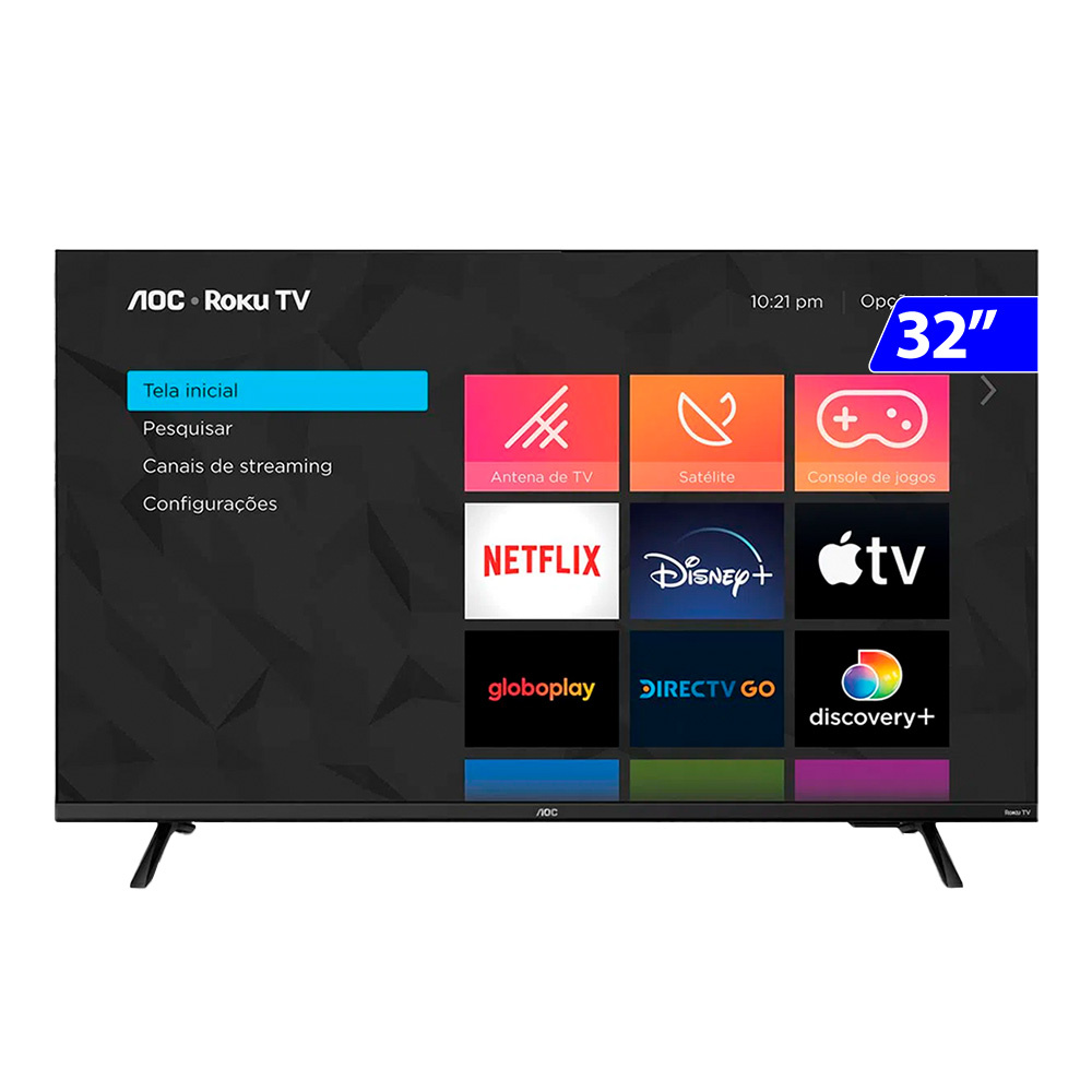 Smart TV AOC LED 32" HD WI-FI Roku HDMI USB 32S5045