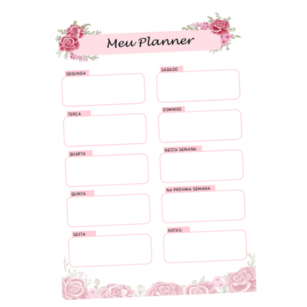 Mini Planner Semanal Flores Blancas My Xxx Hot Girl