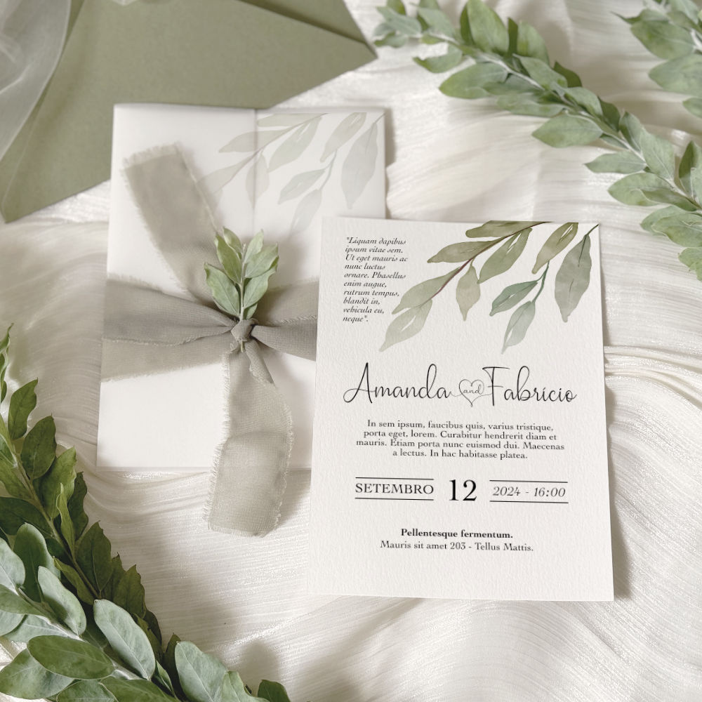 Convite de Casamento | Speranza | Verde Oliva