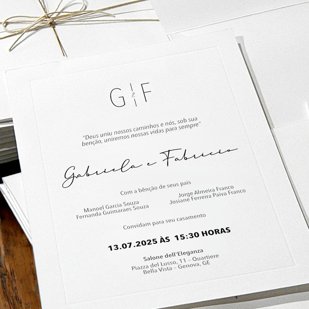 Convite de Casamento | Tenero | Minimalista