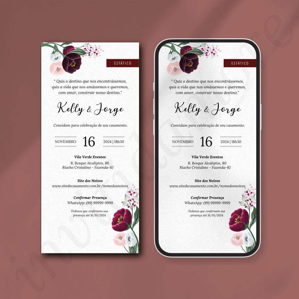 Convite de Casamento Virtual | Desiderio | Marsala