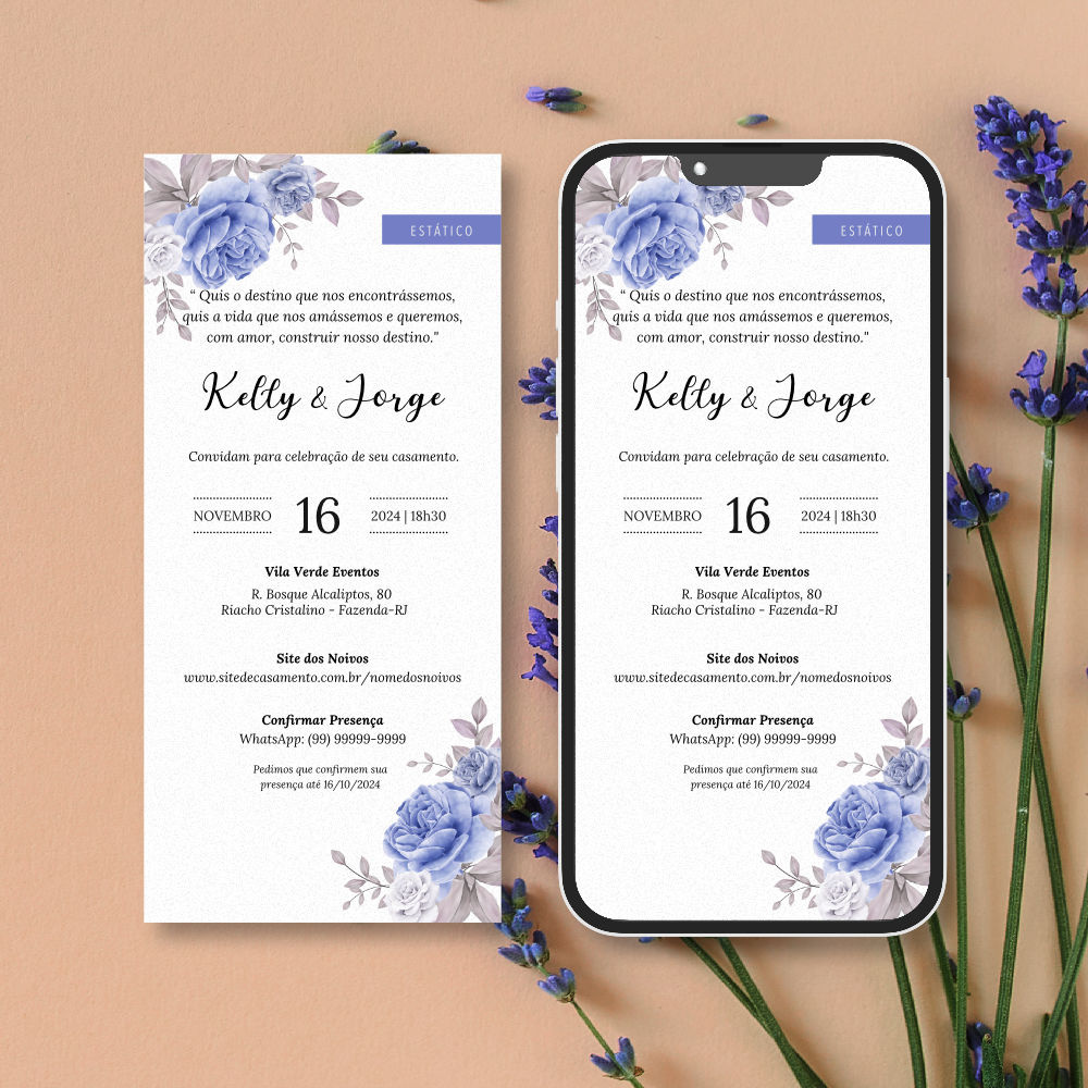 Convite de Casamento Virtual | Vita | Lavanda