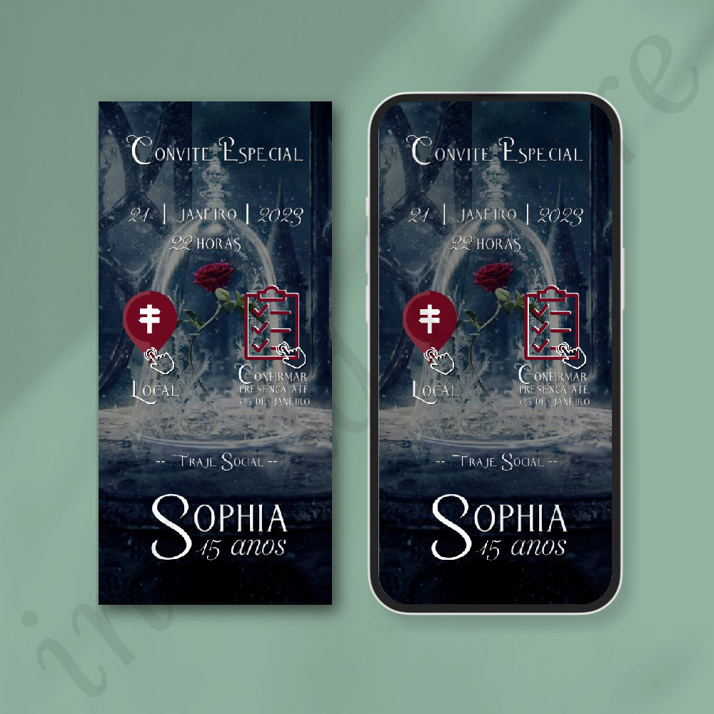 Convite Virtual de Aniversário | A Bela e a Fera