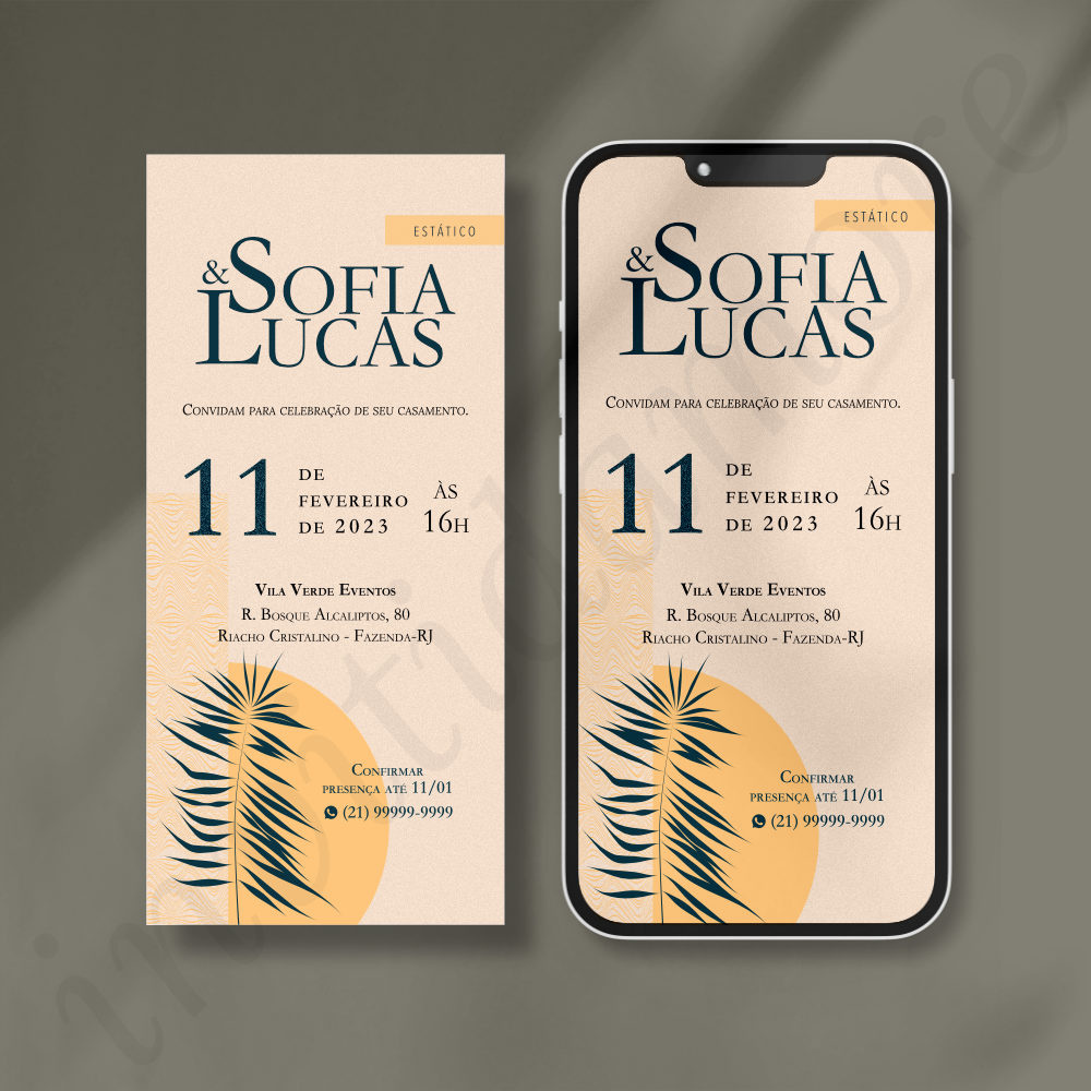 Convite Virtual de Casamento | Bello | Moderno