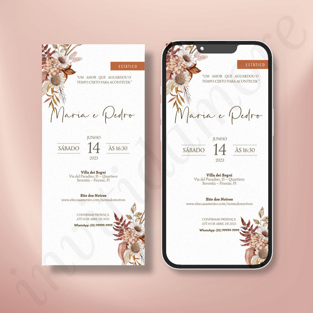 Convite Virtual de Casamento | Terracota