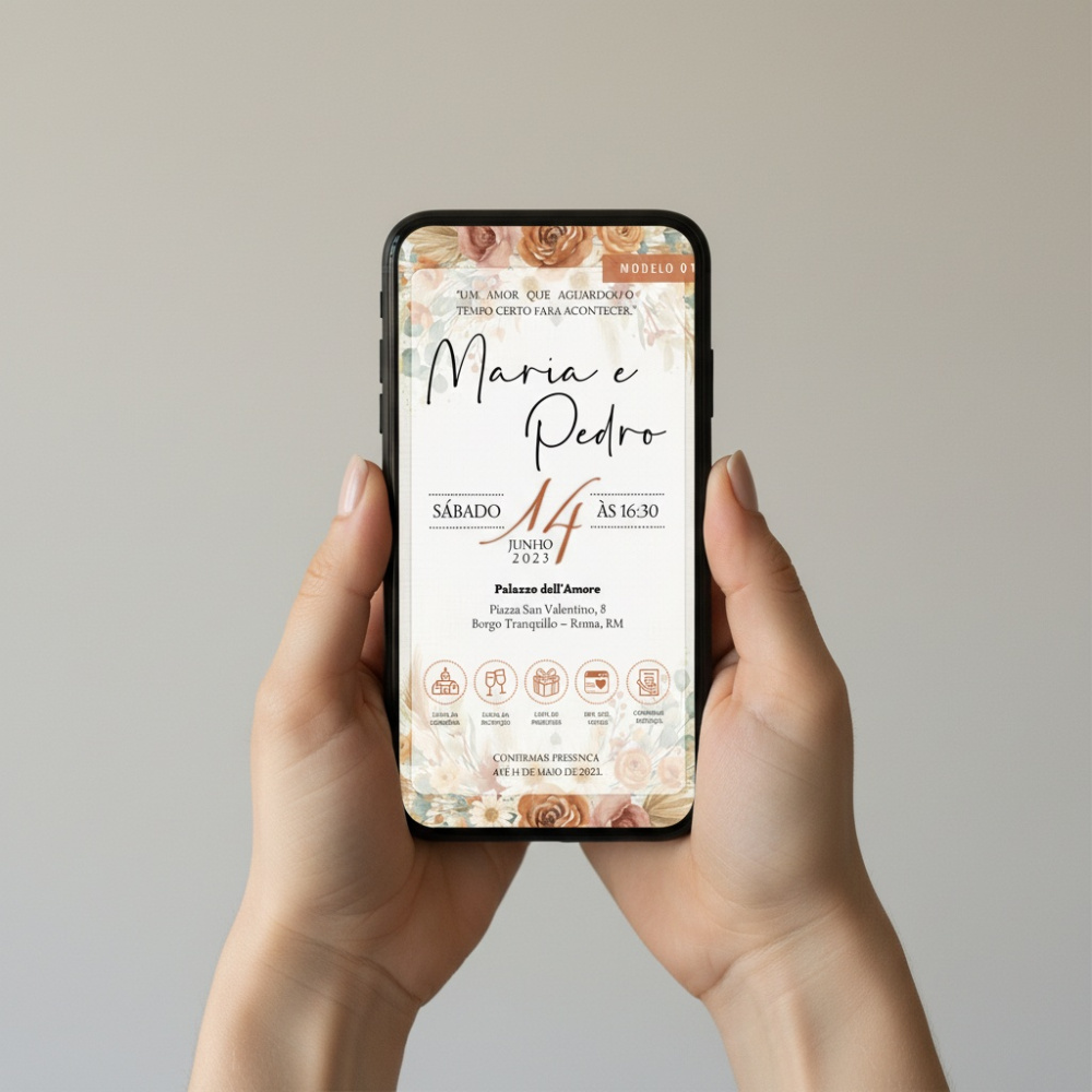 Convite Virtual de Casamento | Tons Terrosos