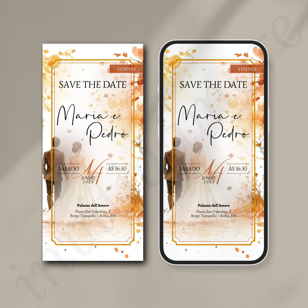 Save The Date Virtual de Casamento | Aquarela