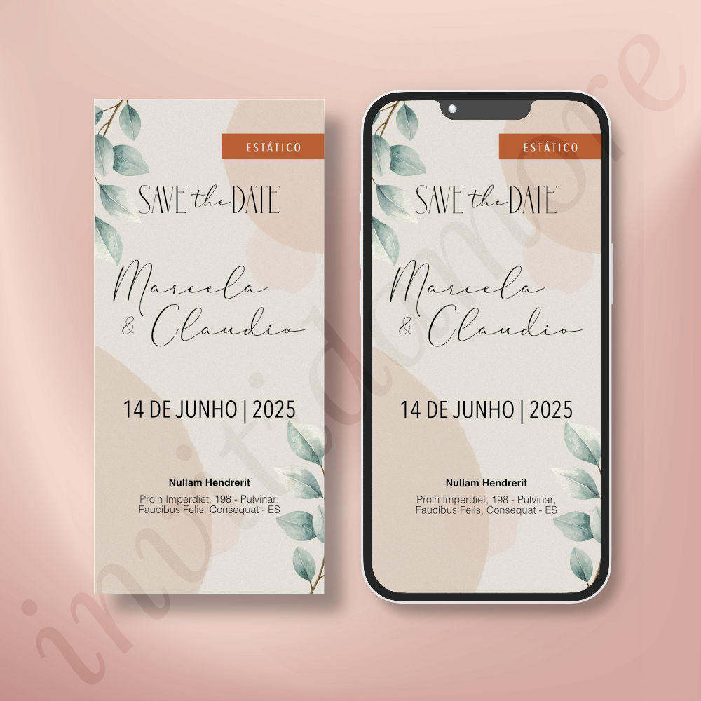 Save The Date Virtual de Casamento - Tons Terrosos