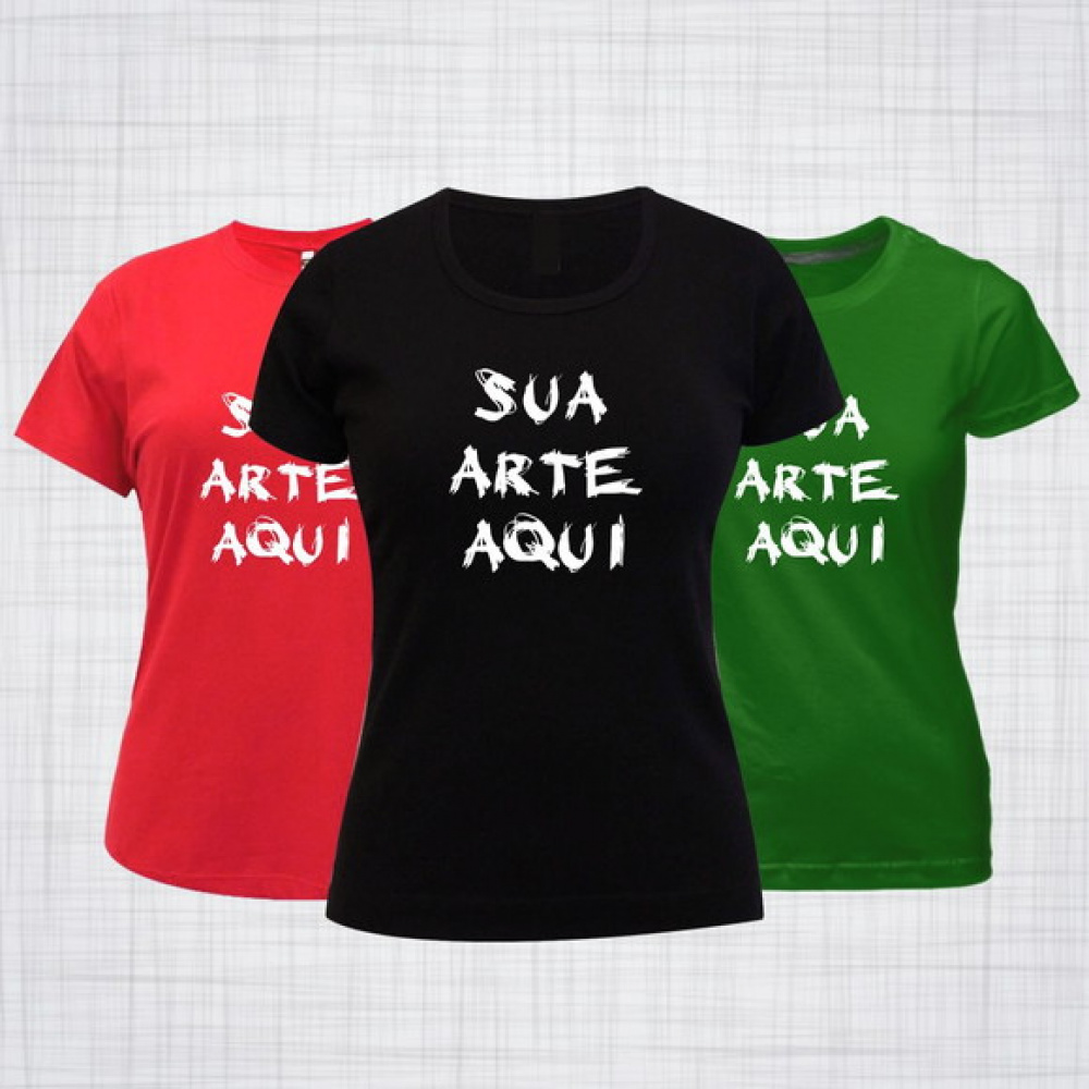 Camiseta feminina baby look colorida Personalizada Irmãos Caneca