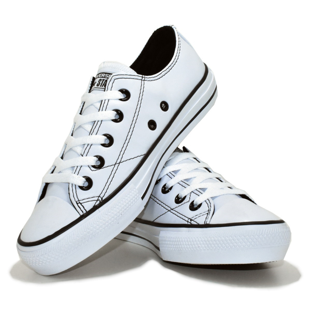 Tênis Converse Chuck Taylor All Star Branco Couro Jop Shoes