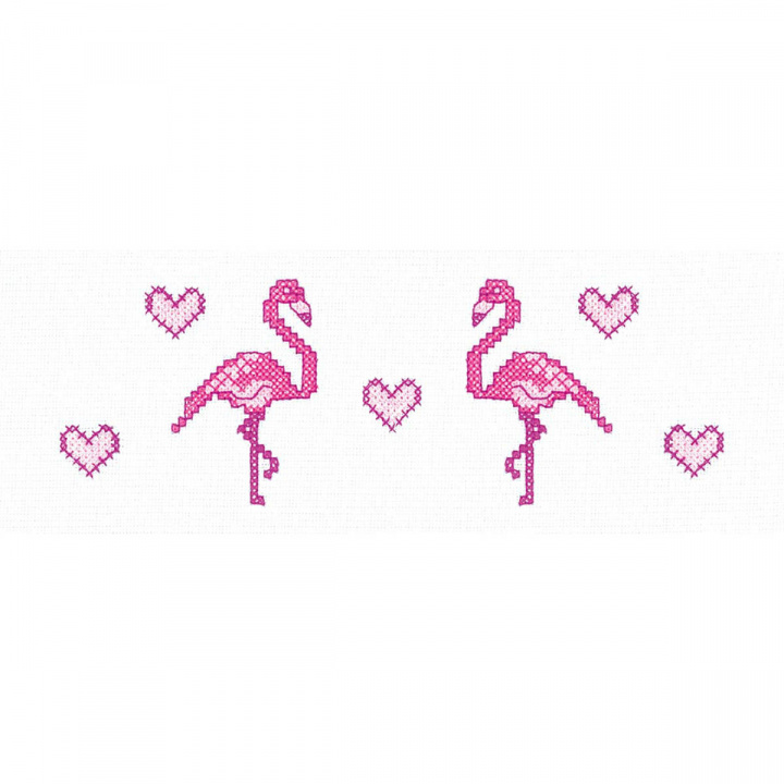 Faixa Ponto Cruz Mod 67 Estampado Flamingo 3787 - 2 Unidades
