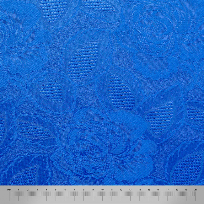 Tecido Jacquard Corttex Liso Flor Azul Royal - 2,80m de Largura