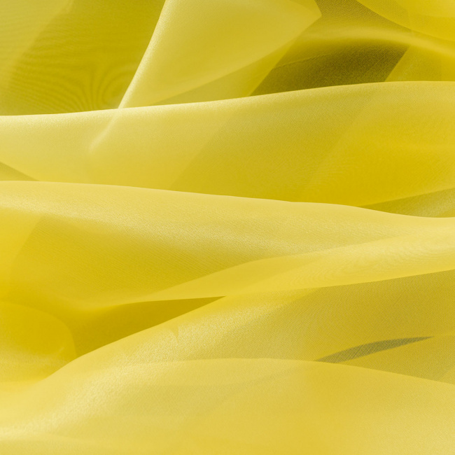 Tecido Organza Liso Amarelo - 1,50m de Largura
