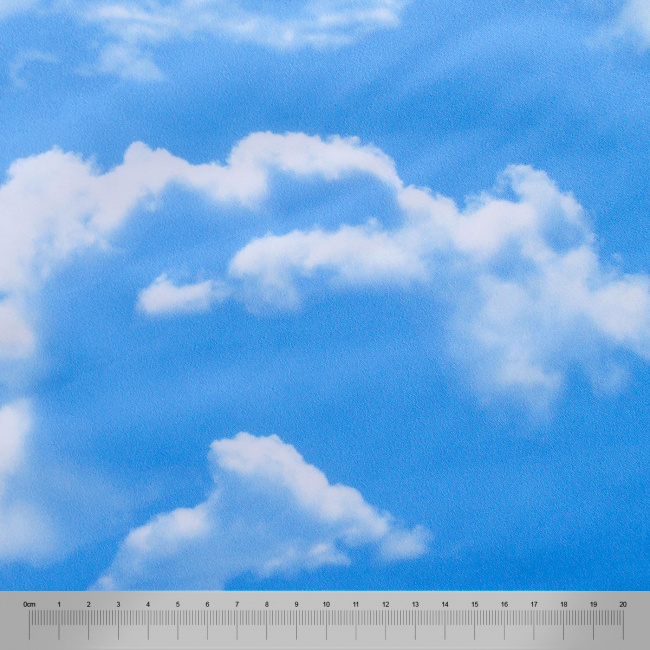 Tecido Termocolante Digital Revest Estampado Nuvens - 1,38m de Largura