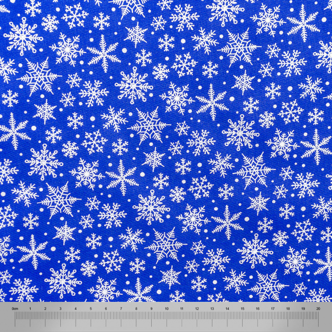 Tecido Tricoline Designtex Estampado Neve Azul - 1,50m de Largura