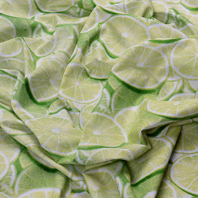 Tecido Tricoline Jolitex Estampado Limões Verde - 1,50m de Largura