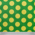 Tecido Tricoline Tricostar Estampado Poá Amarelo fundo Verde - 1,50m de Largura