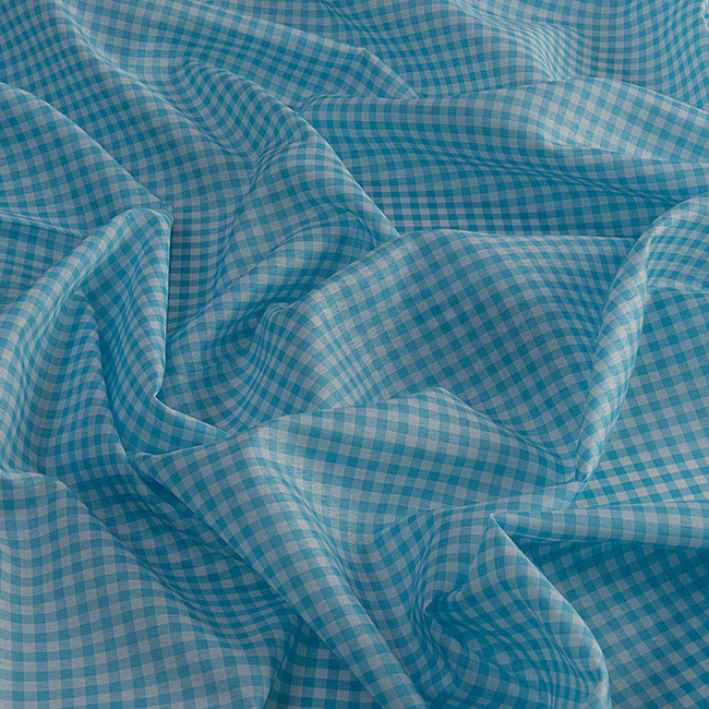 Tecido Xadrez Textil Estampado Azul Piscina - 1,40m de Largura
