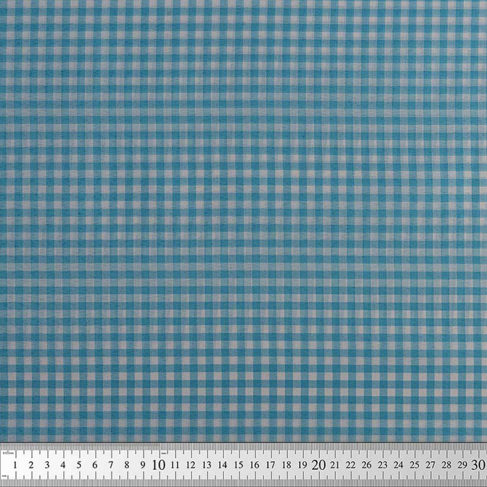 Tecido Linho Estampado Xadrez Azul - 1,40m de Largura - Enrolado Tecidos