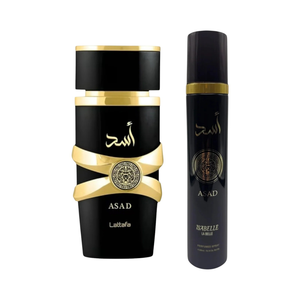Kit Masculino Lattafa Asad Tradicional 100ml + Spray Corporal 200ml ...