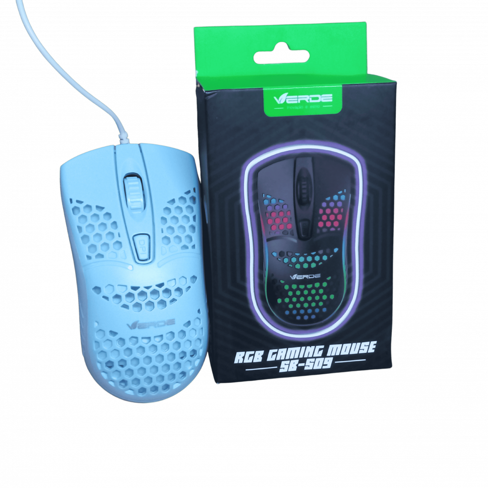 Mouse Gamer azul com Fio Usb e Led RGB KHORDHA