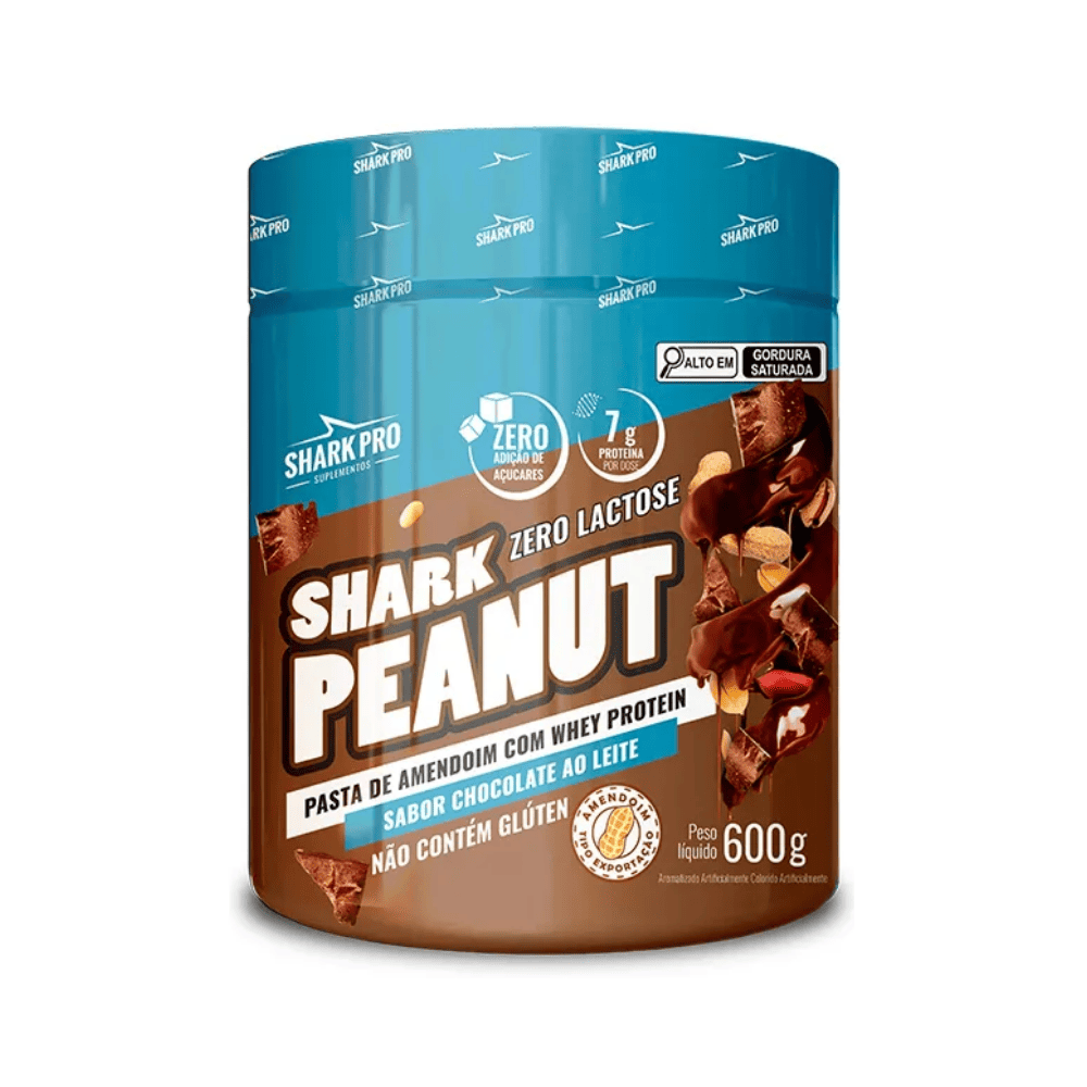 Pasta de Amendoim Shark Pro 600 g Proteína & Sabor - King of Supplements