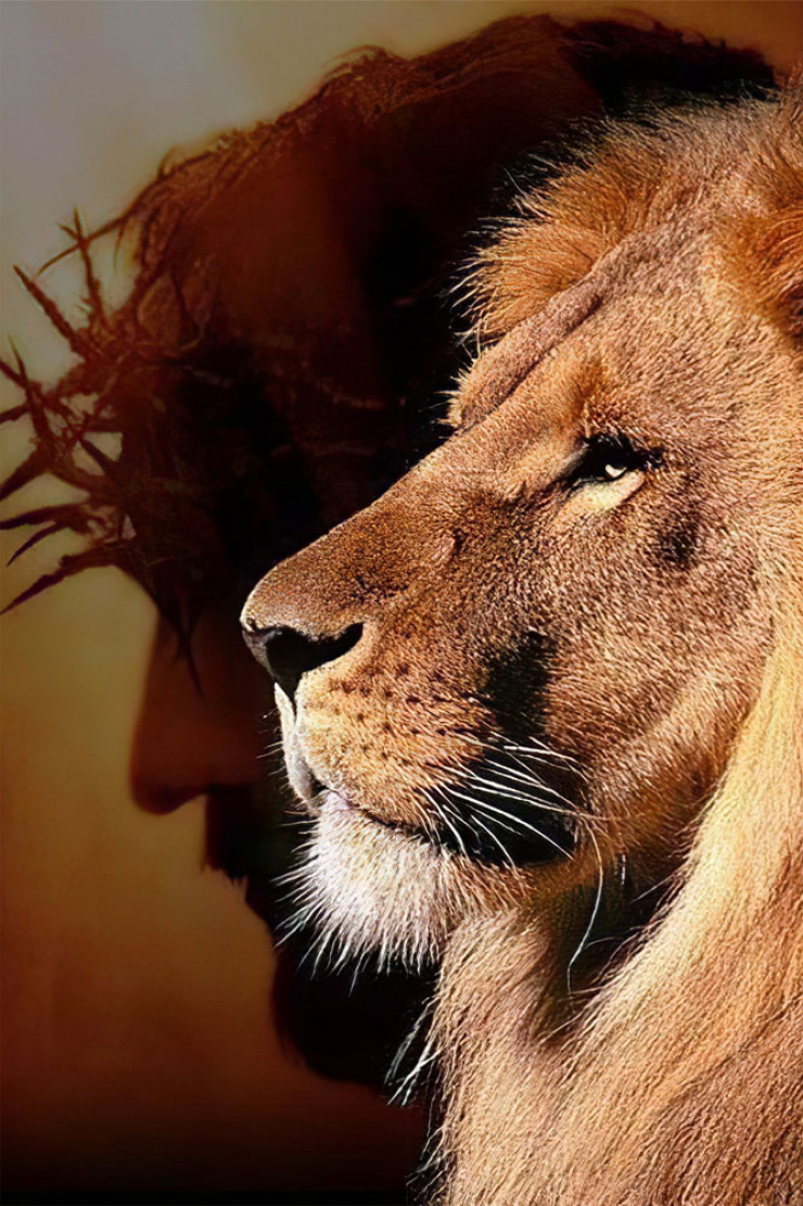 Quadro Leão e Jesus