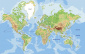 Painel Fotográfico Mapa Mundi Geopolítico