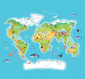 Painel Fotográfico Mapa Planeta Animais