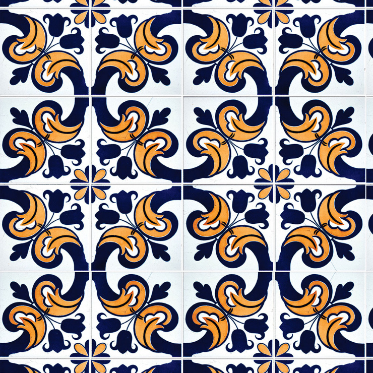 Papel de Parede Azulejo Esgrafitado