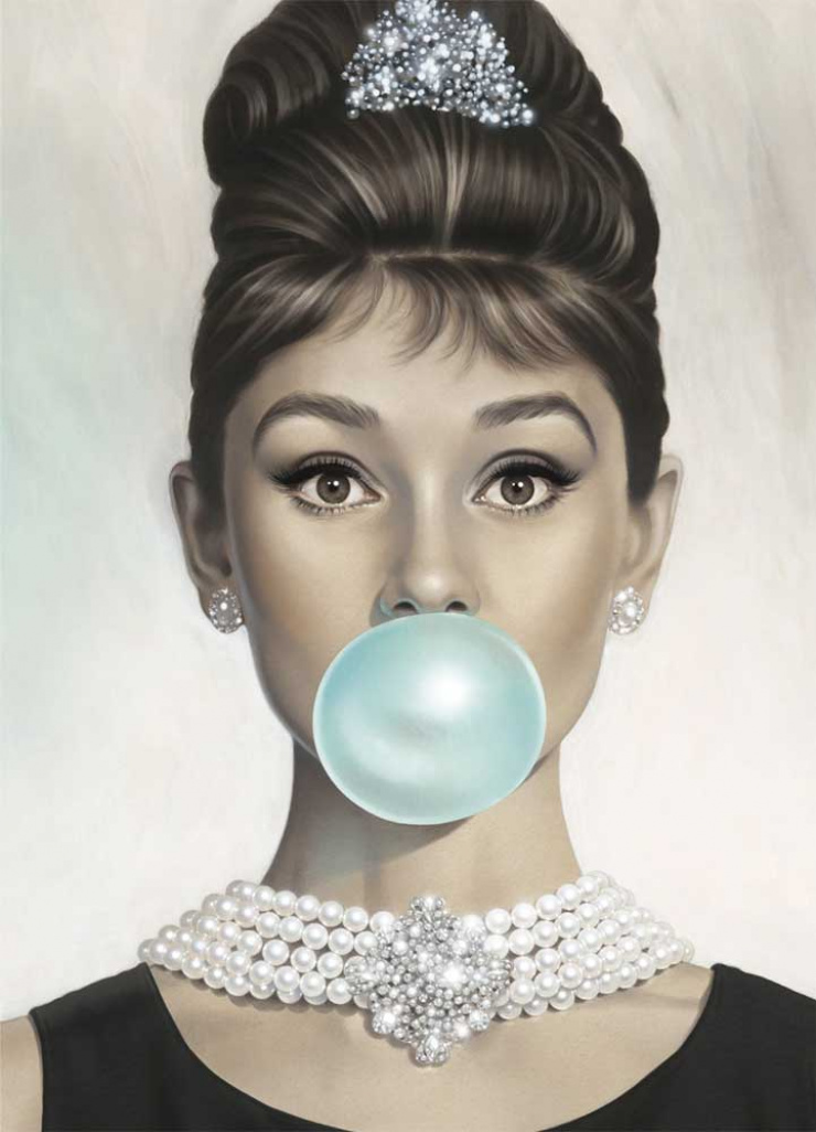 Quadro Audrey Hepburn Chiclete