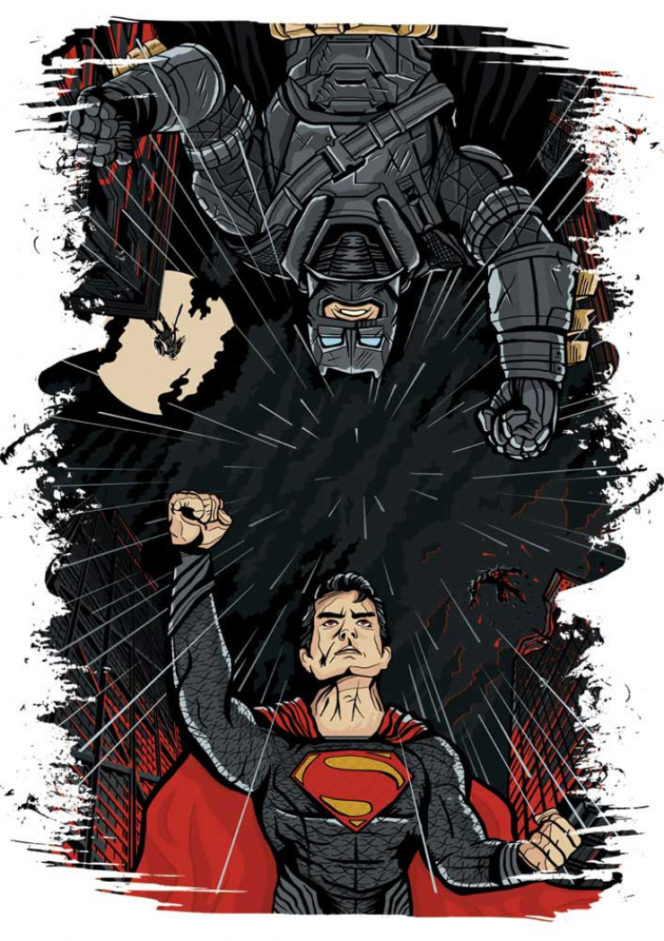 Quadro Batman vs Super Homem