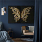 Quadro Butterfly Wings Black Gold - Kit de 2 Quadros
