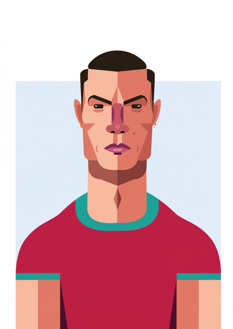 Quadro Cristiano Ronaldo Geométrico