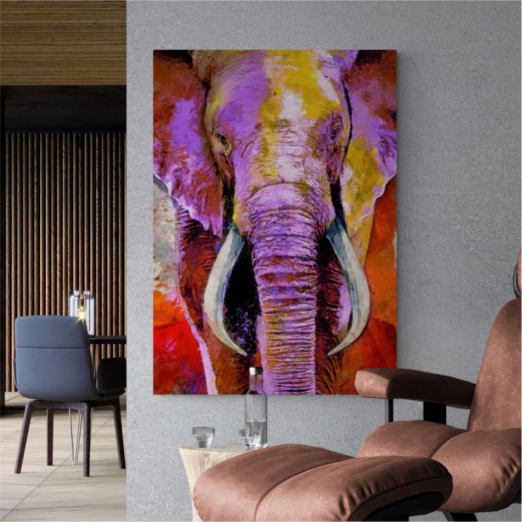 Tela Canvas Elefante Paiting