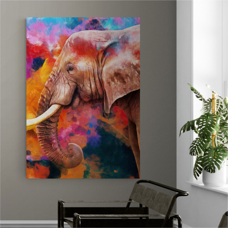 Tela Canvas Elefante Power