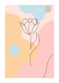 Quadro Flores Valentine - Kit de 3 Quadros